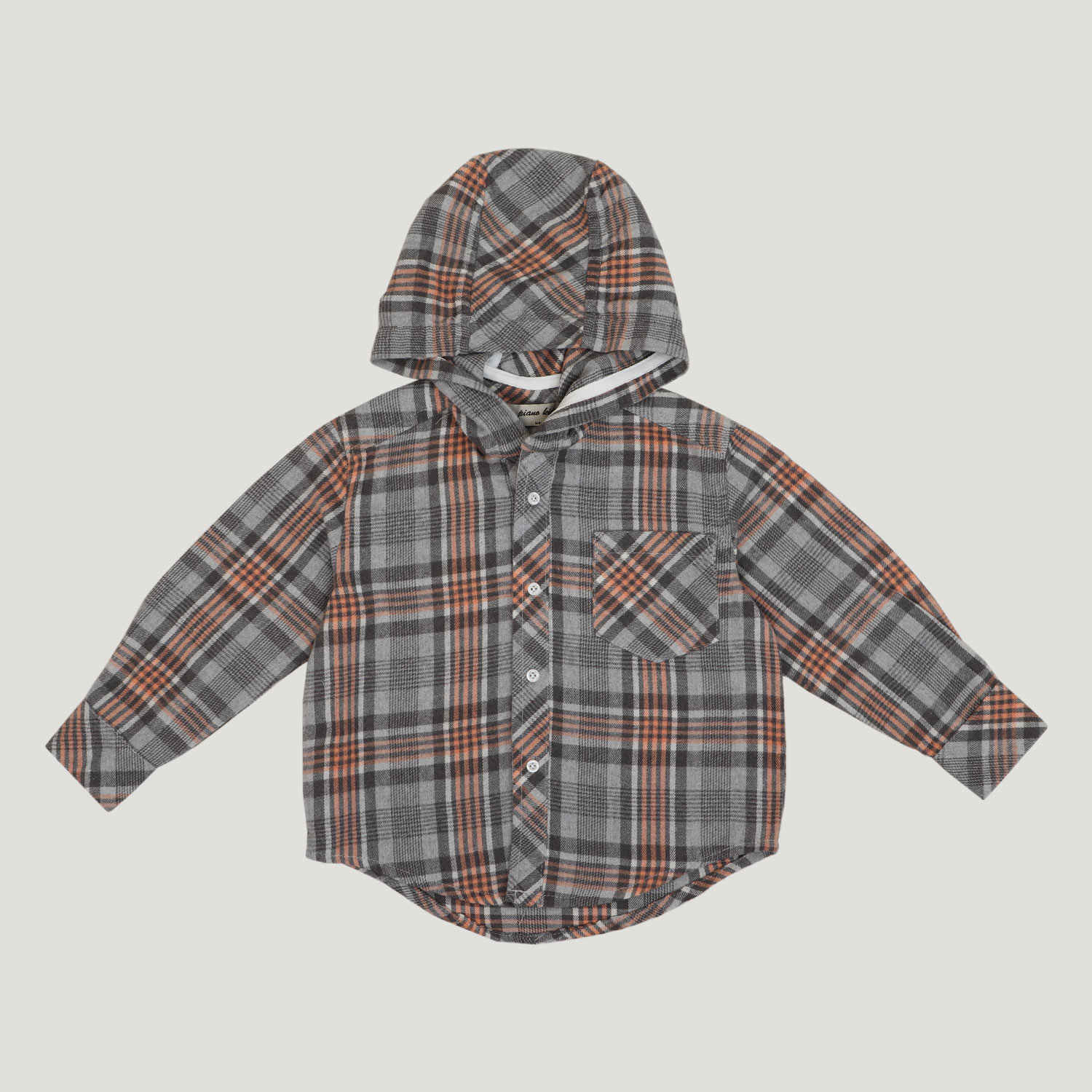 شومیز فلانل آستین بلند کلاه دار