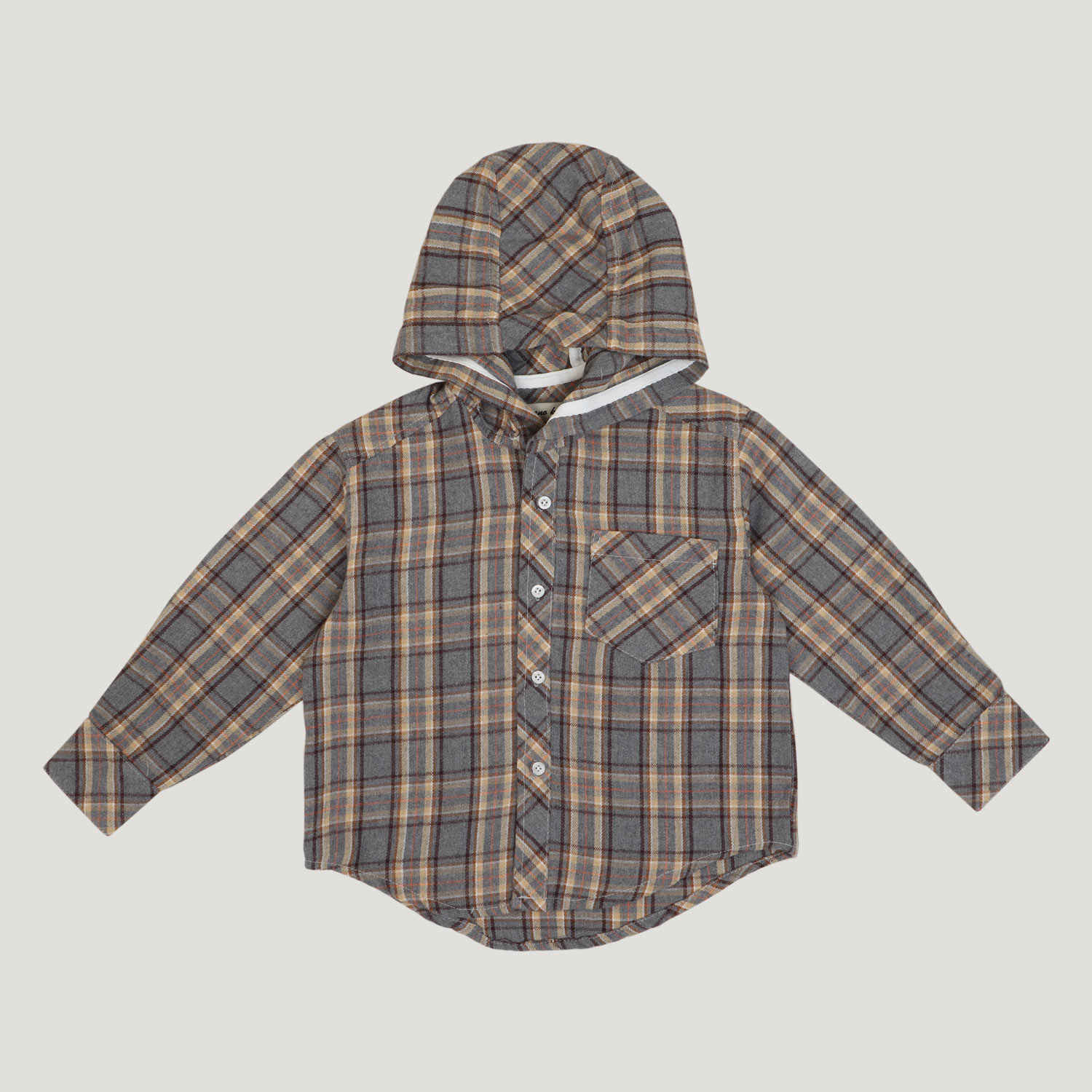 شومیز فلانل آستین بلند کلاه دار