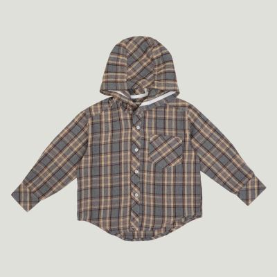 شومیز فلانل آستین بلند کلاه دار