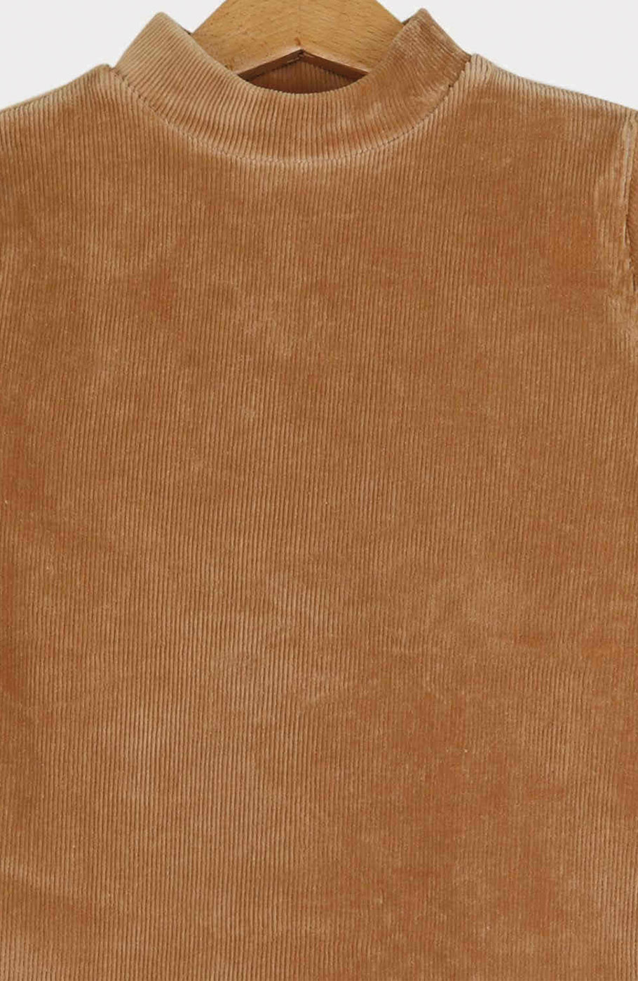 بلوز مخمل کبریتی یقه سه سانت