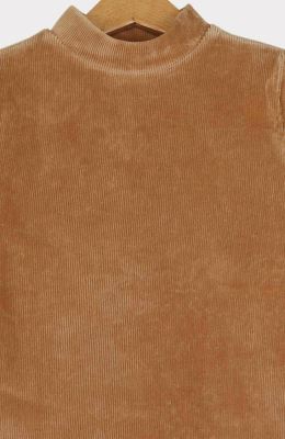 بلوز مخمل کبریتی یقه سه سانت