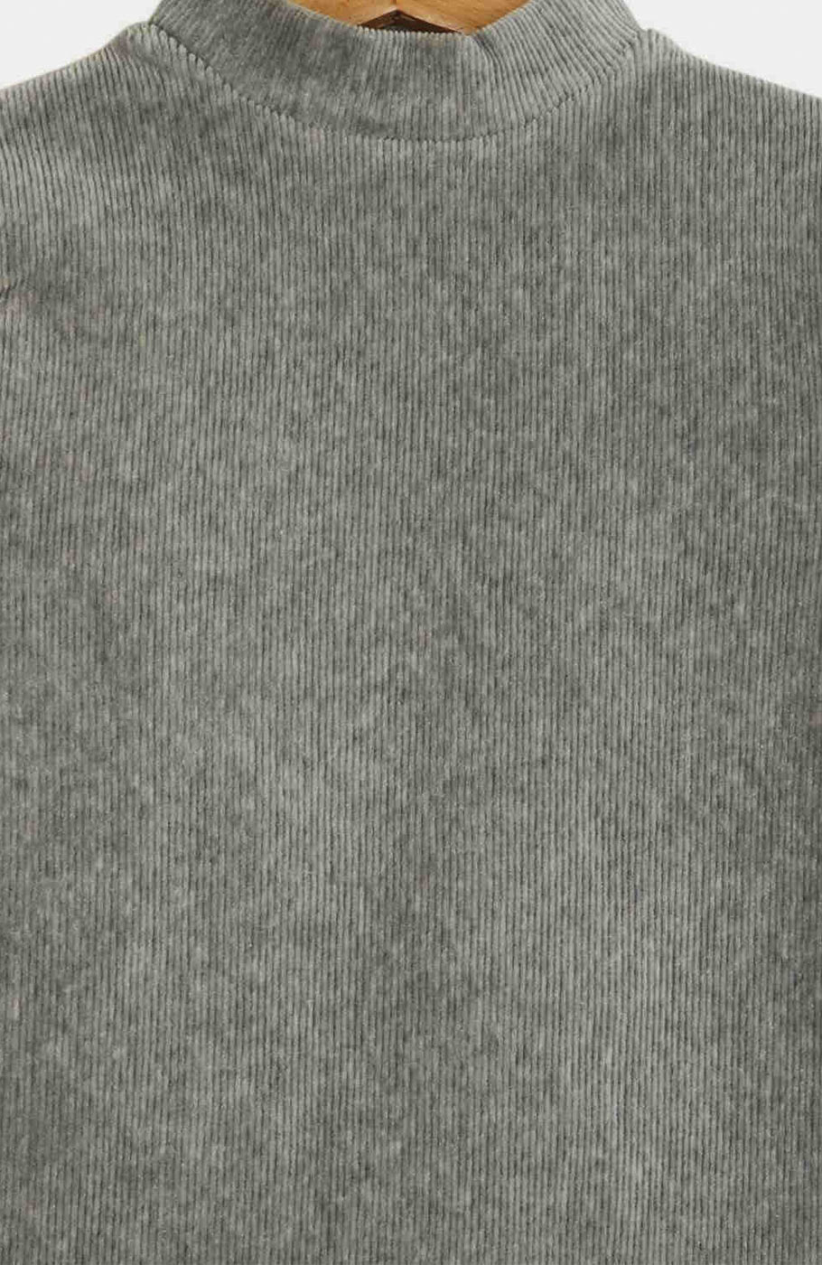 بلوز مخمل کبریتی یقه سه سانت