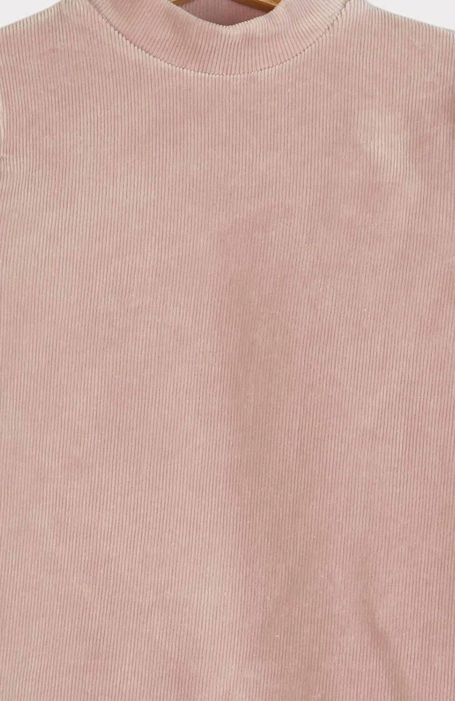 بلوز مخمل کبریتی یقه سه سانت