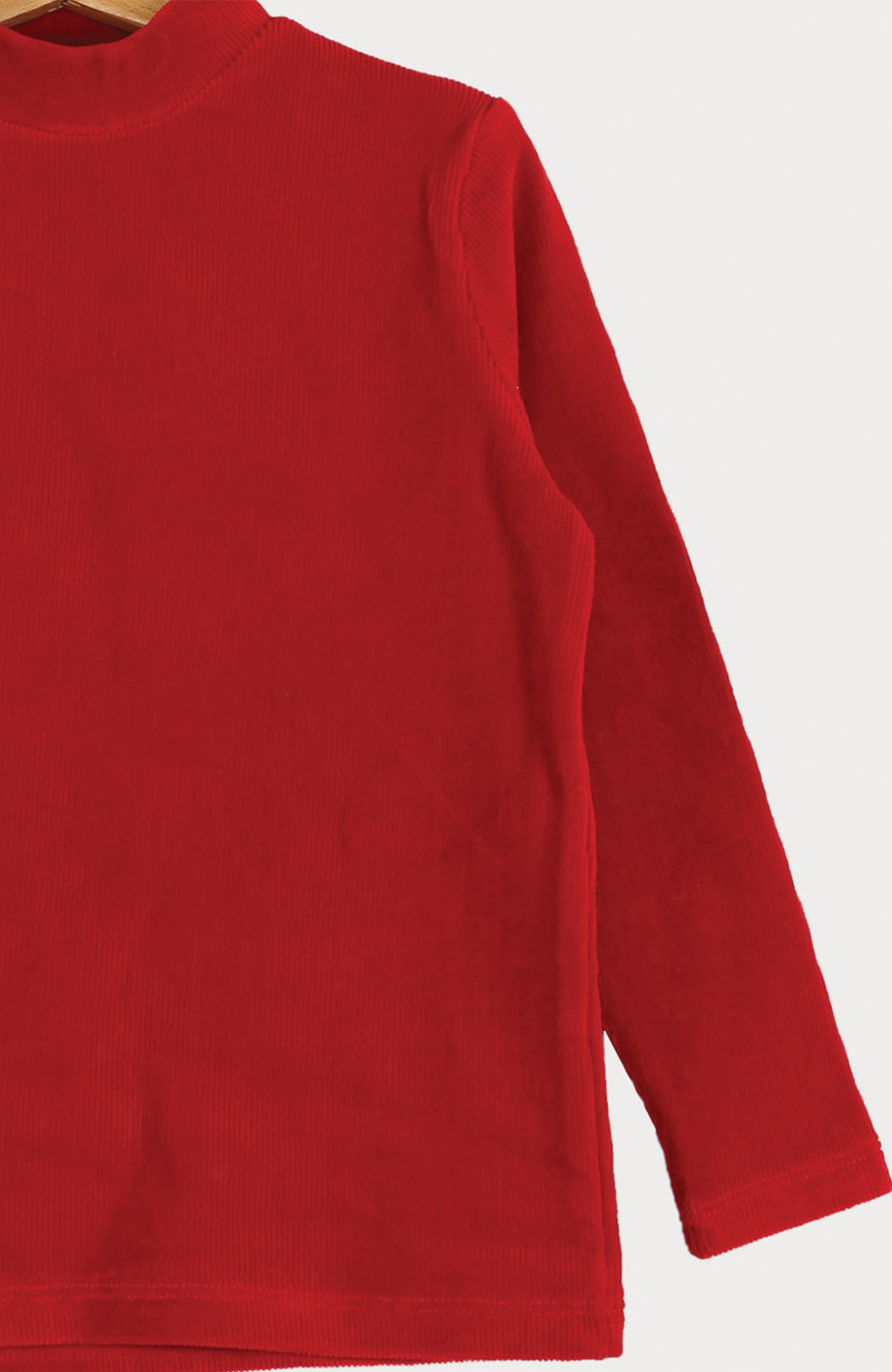 بلوز مخمل کبریتی یقه سه سانت