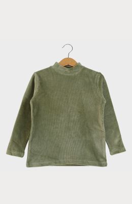 بلوز مخمل کبریتی یقه سه سانت