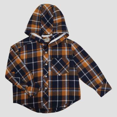 شومیز فلانل آستین بلند کلاه دار