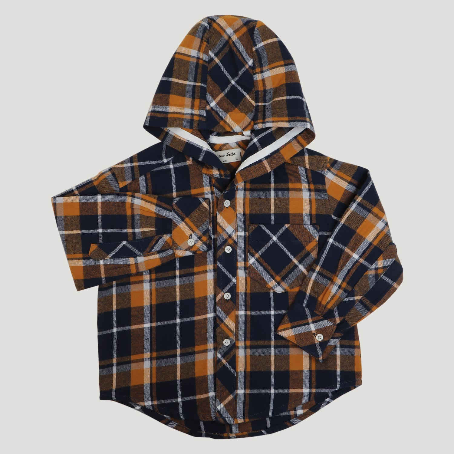 شومیز فلانل آستین بلند کلاه دار