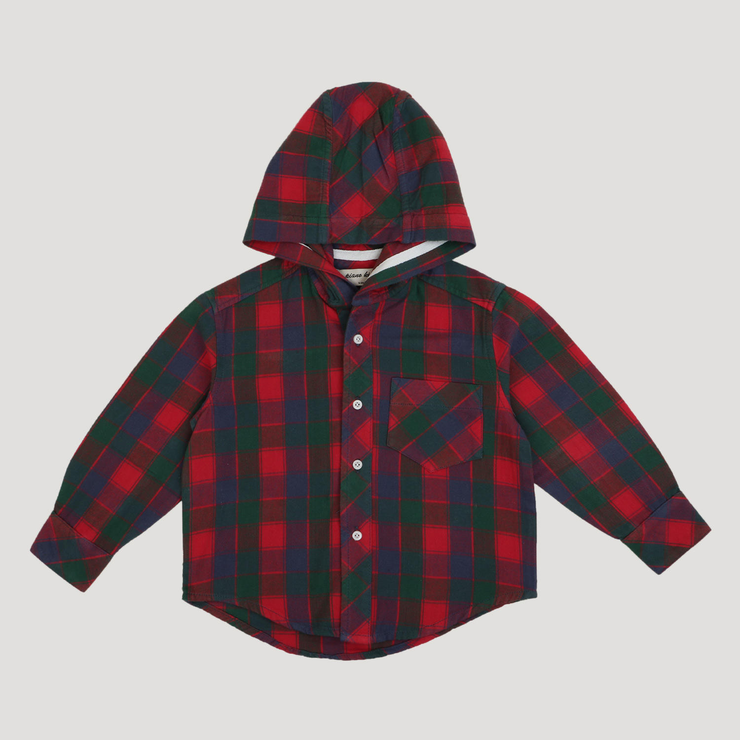 شومیز فلانل آستین بلند کلاه دار