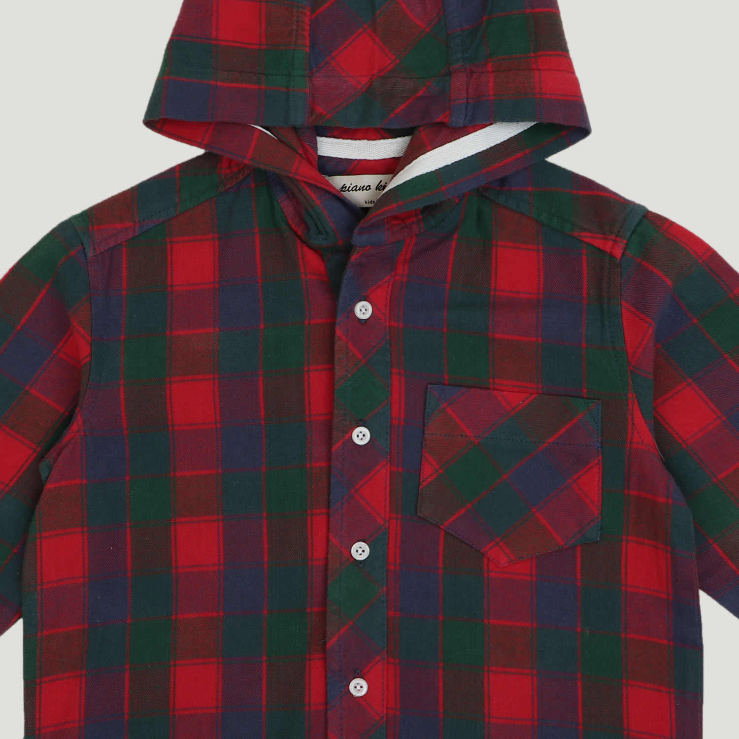 شومیز فلانل آستین بلند کلاه دار