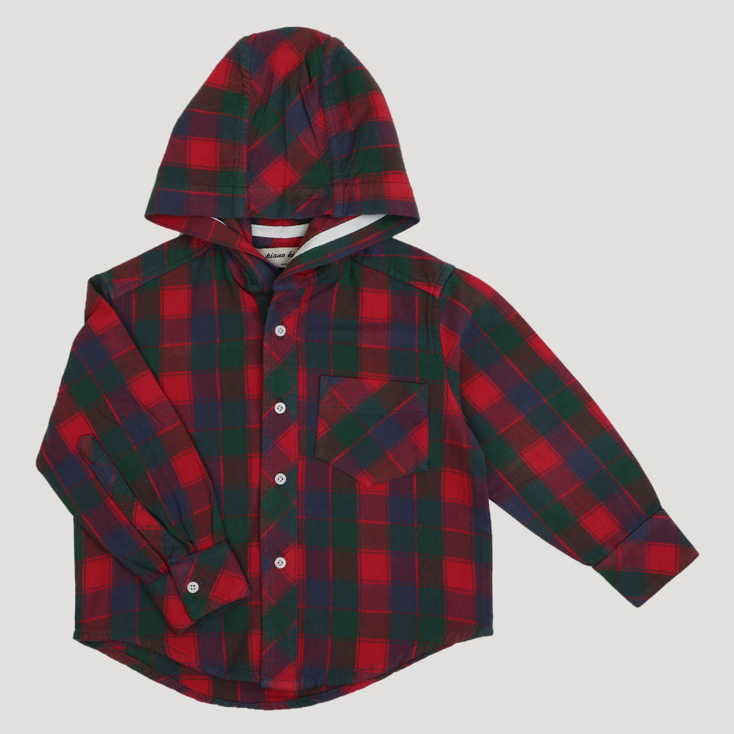 شومیز فلانل آستین بلند کلاه دار