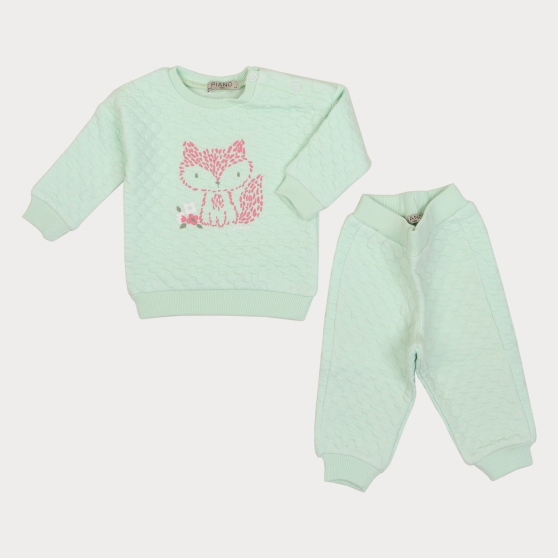 بلوز و شلوار ژاکارد حبابی نوزادی بلوز و شلوار ژاکارد حبابی نوزادی