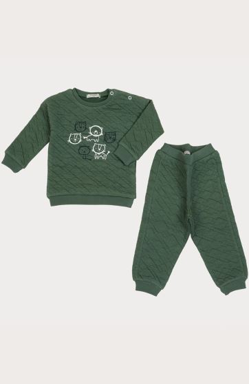 بلوز و شلوار ژاکارد لوزی نوزادی