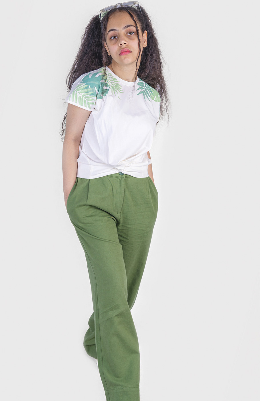 شلوار کتان پیلی دار