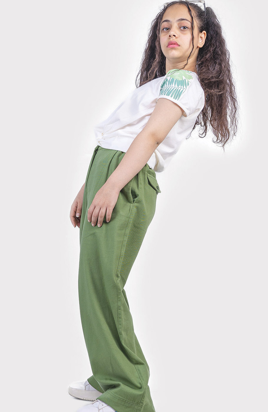 شلوار کتان پیلی دار