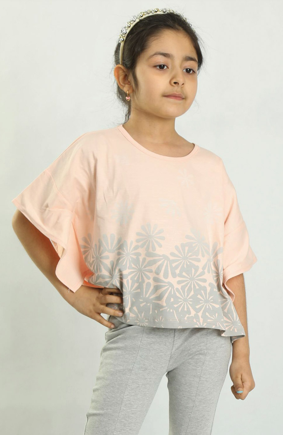 تیشرت یکرو لایکرا اسلپ والان دار (ست با کد 10199)