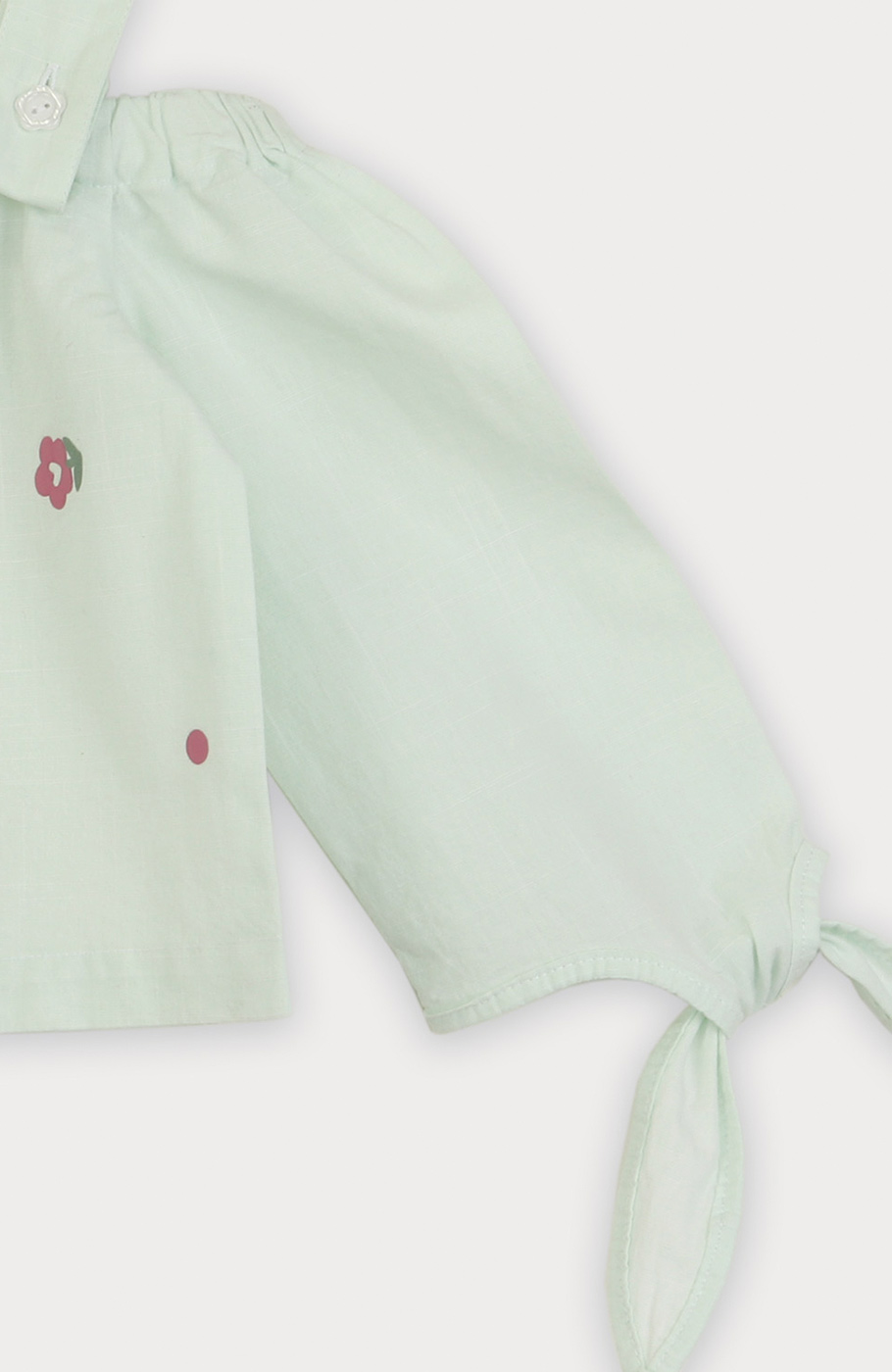 بلوز لینن اسلپ سرشانه بنددار