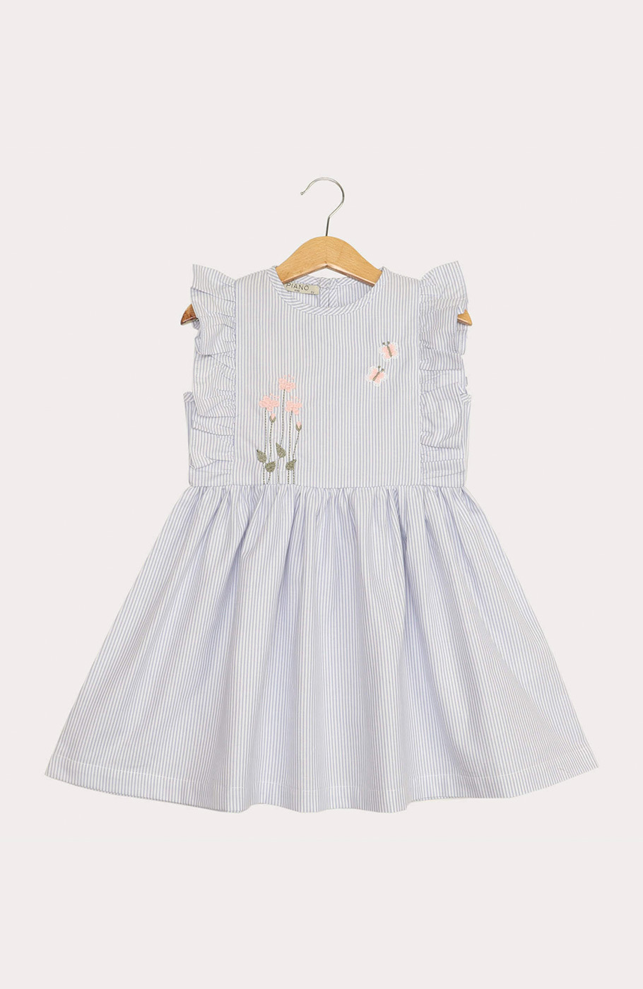 پیراهن نساجی راه راه والان دار