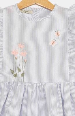 پیراهن نساجی راه راه والان دار