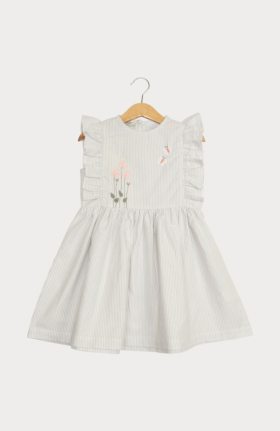 پیراهن نساجی راه راه والان دار