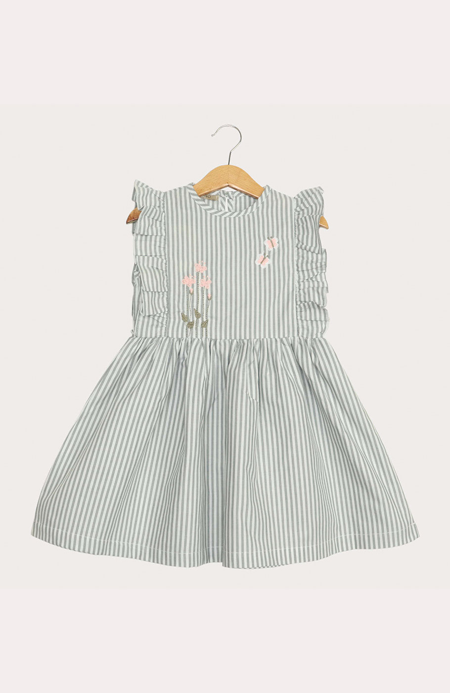 پیراهن نساجی راه راه والان دار