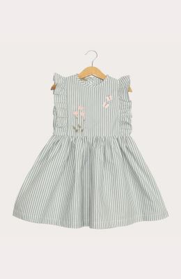 پیراهن نساجی راه راه والان دار