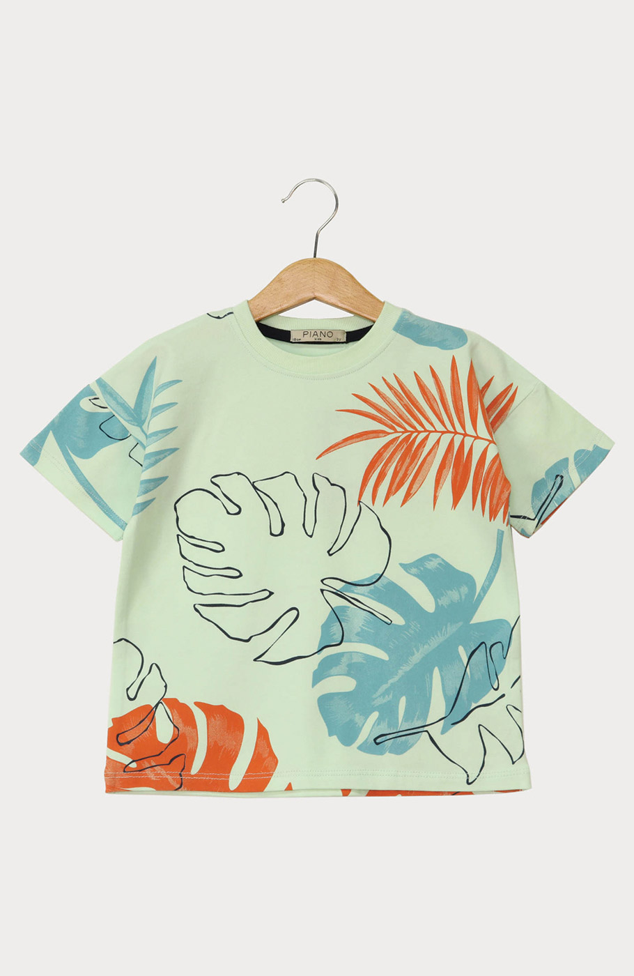 تیشرت یکرو لایکرا آستین افتاده تمام چاپ