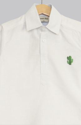 بلوز لینن اسلپ قاپک دار