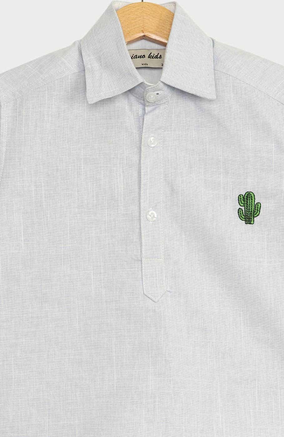 بلوز لینن اسلپ قاپک دار