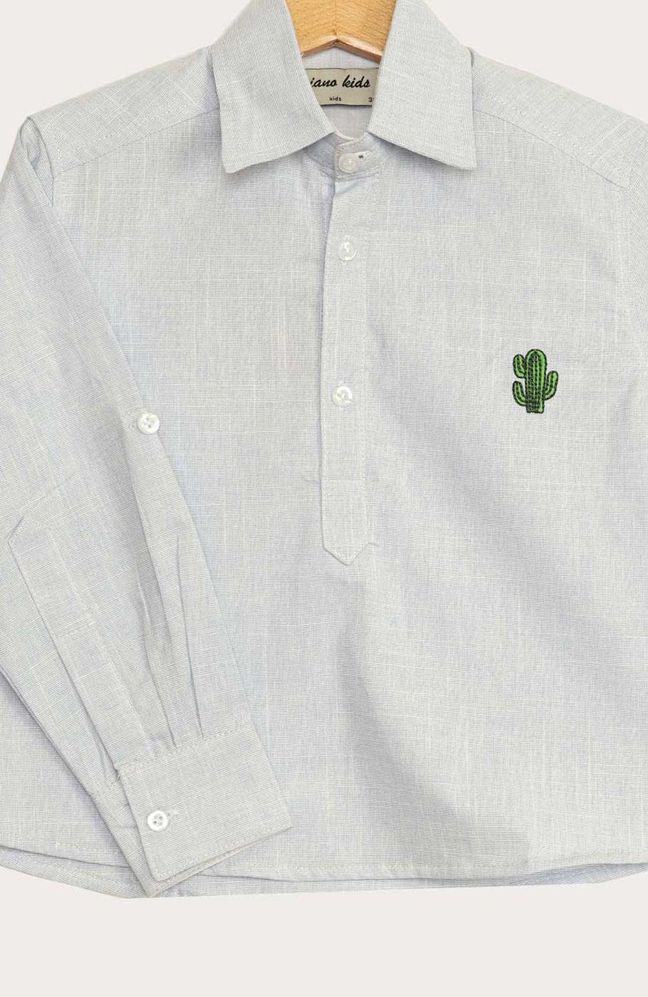 بلوز لینن اسلپ قاپک دار