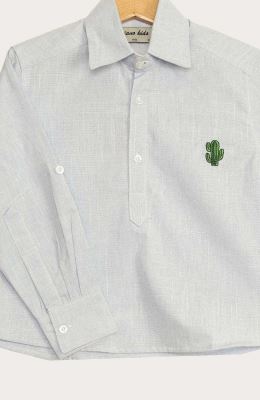 بلوز لینن اسلپ قاپک دار