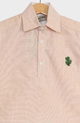 بلوز لینن اسلپ قاپک دار