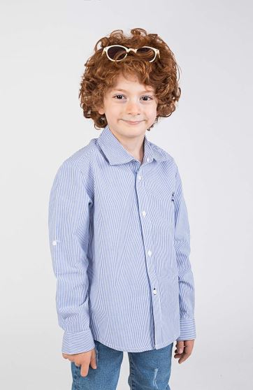 شومیز نساجی راه راه آستین بلند