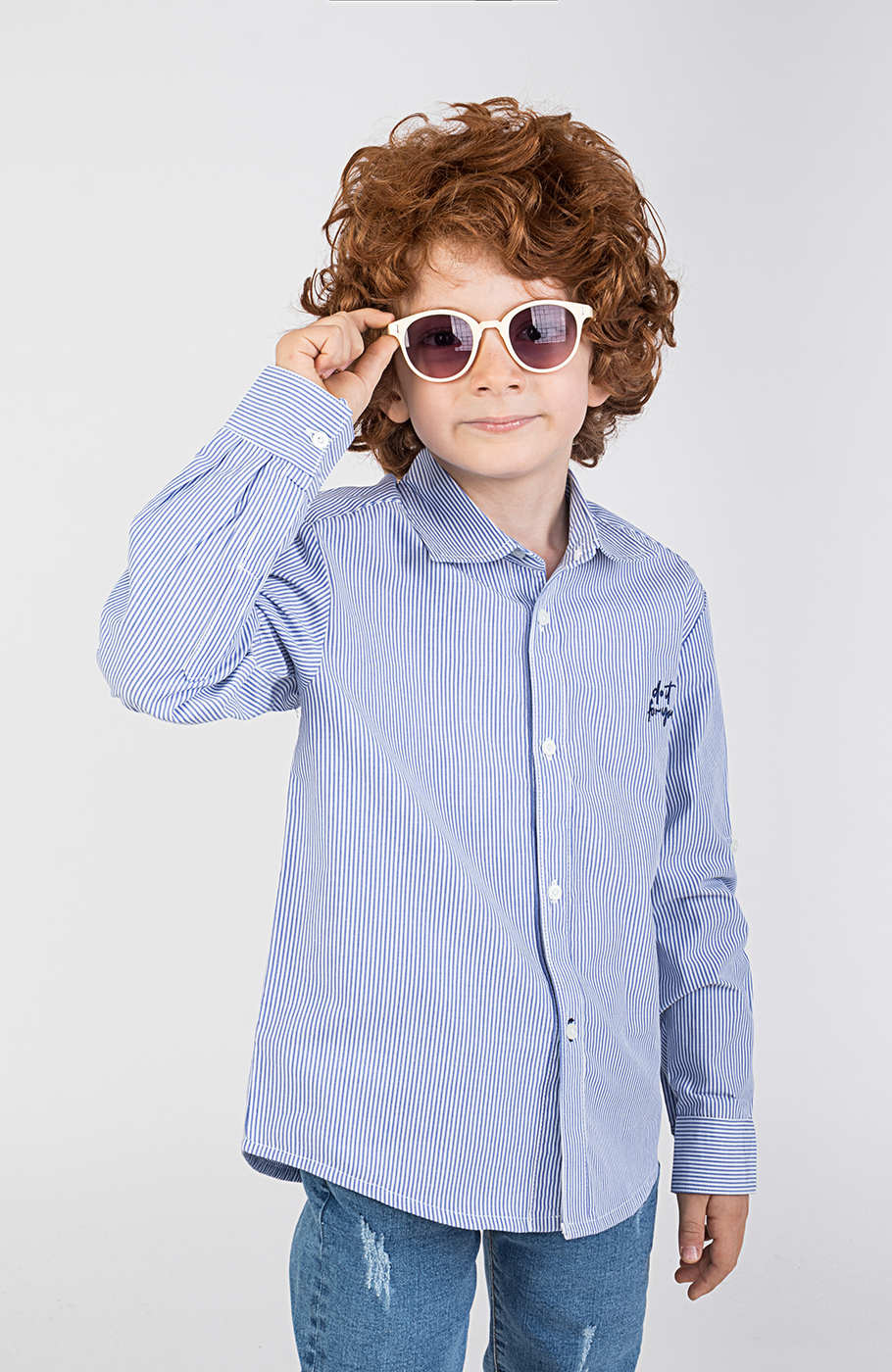 شومیز نساجی راه راه آستین بلند