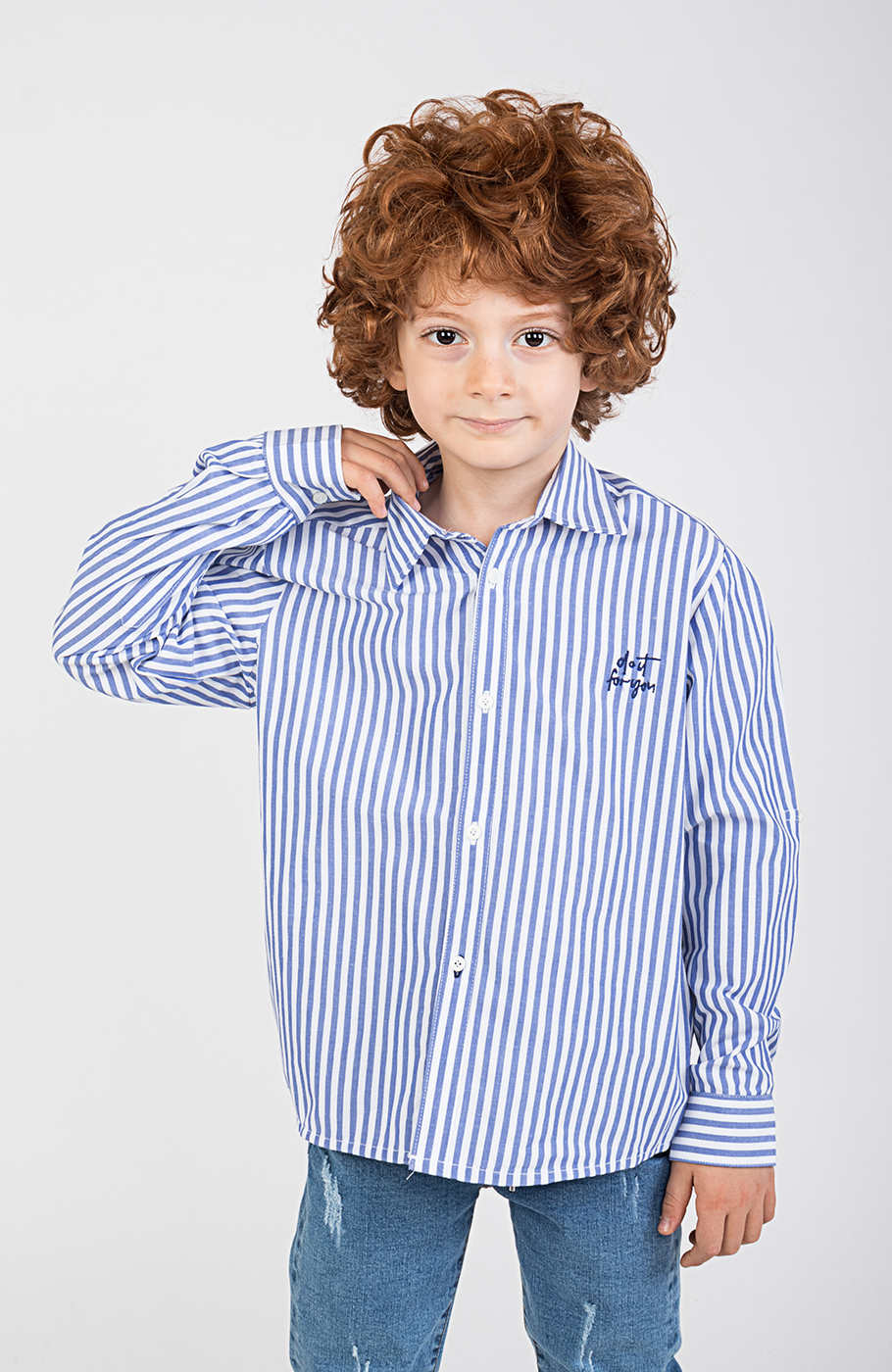 شومیز نساجی راه راه آستین بلند