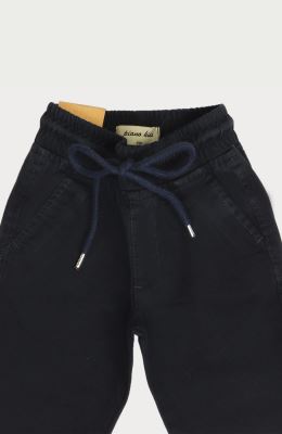 شلوار کتان کمر کش پیلی و برش دار