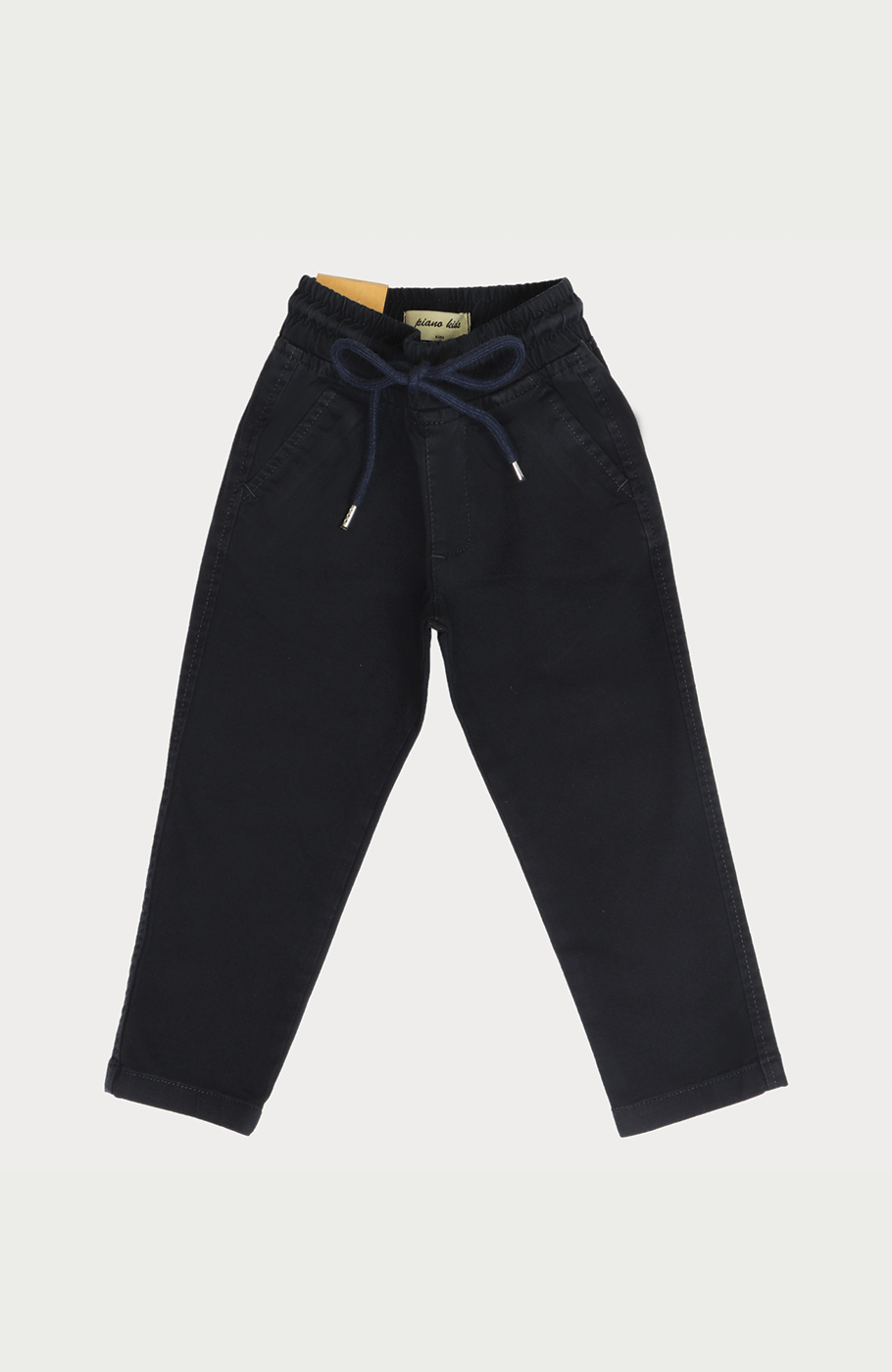 شلوار کتان کمر کش پیلی و برش دار