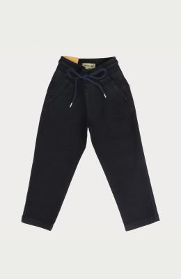 شلوار کتان کمر کش پیلی و برش دار