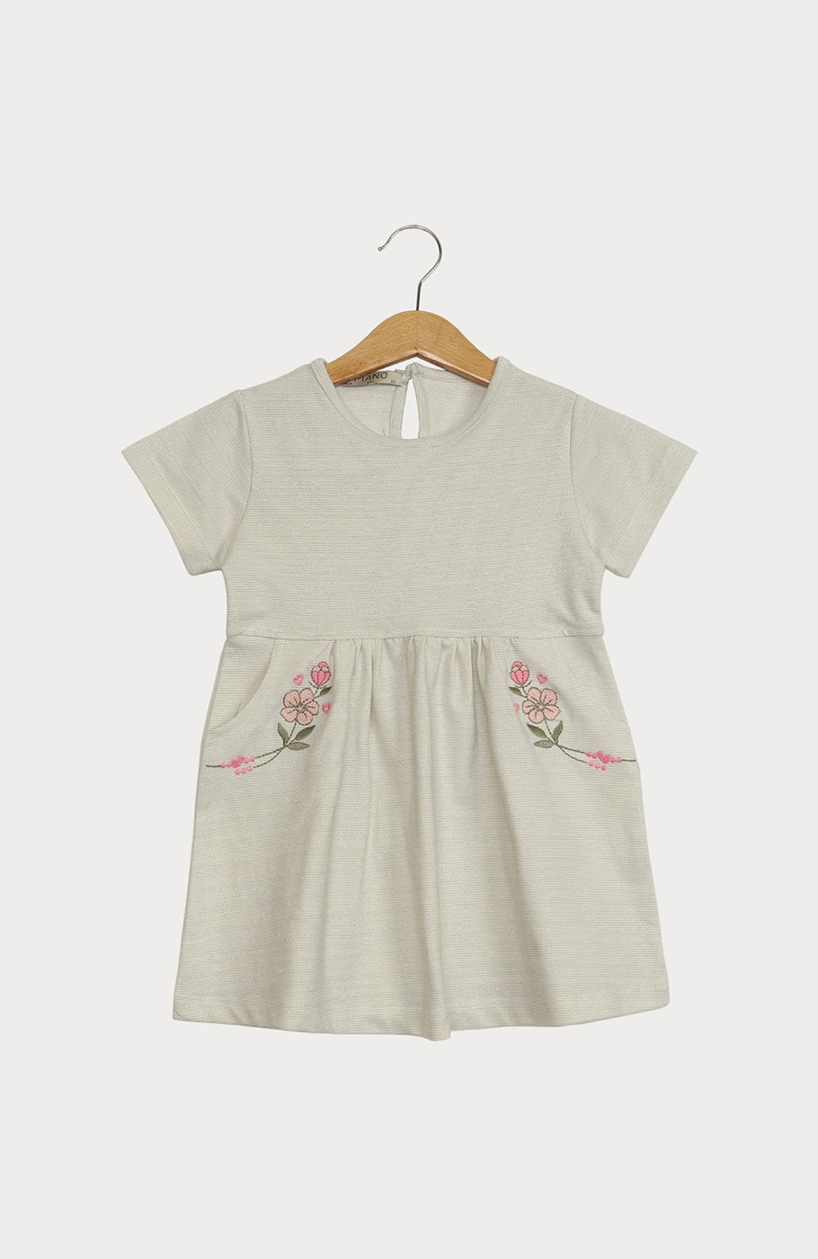 پیراهن یکرو لایکرا لمه دار آستین کوتاه