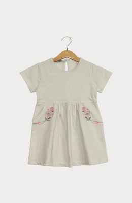 پیراهن یکرو لایکرا لمه دار آستین کوتاه