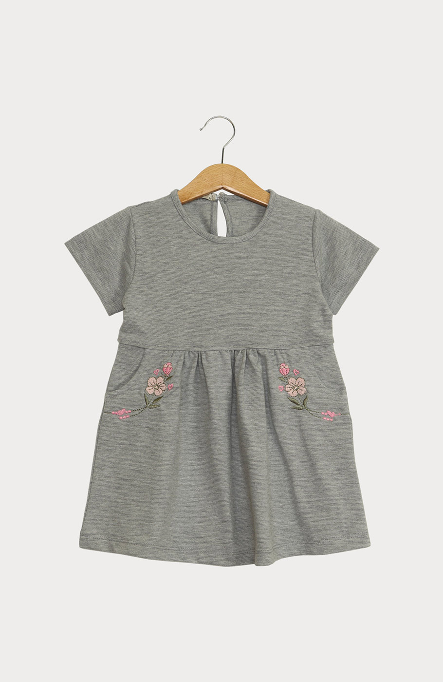 پیراهن یکرو لایکرا لمه دار آستین کوتاه