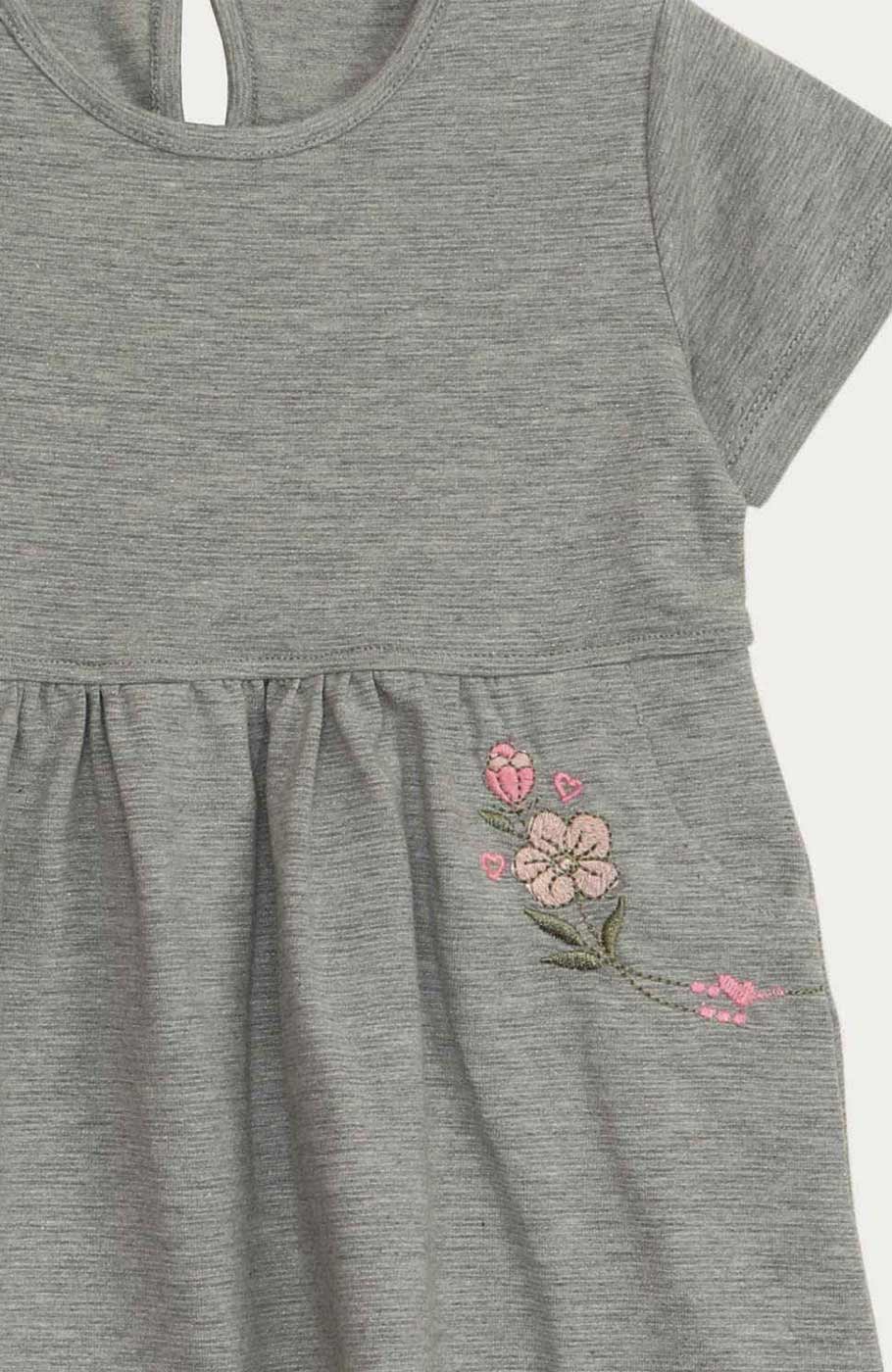 پیراهن یکرو لایکرا لمه دار آستین کوتاه