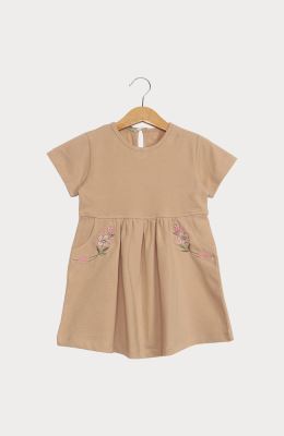 پیراهن یکرو لایکرا لمه دار آستین کوتاه