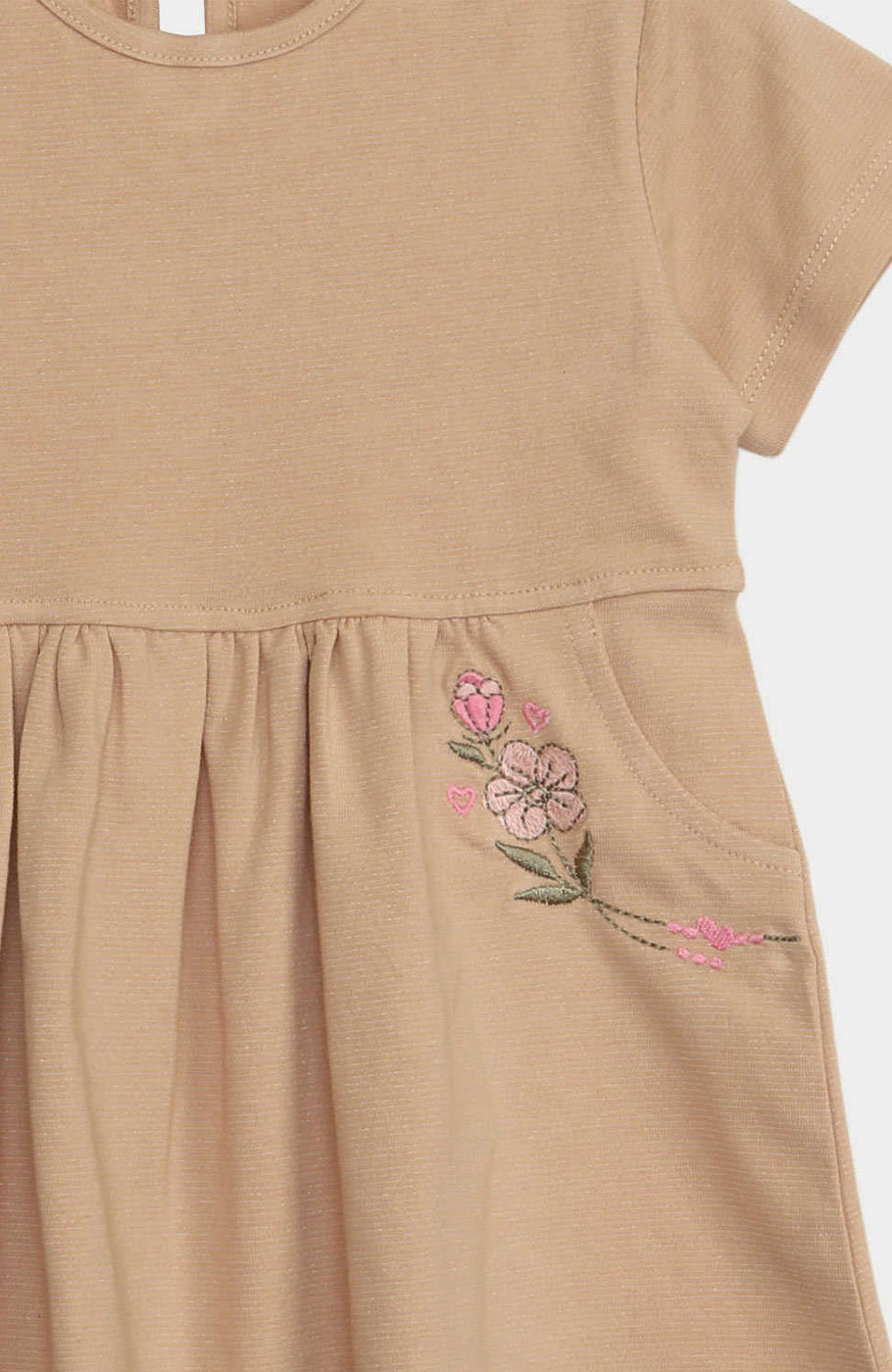 پیراهن یکرو لایکرا لمه دار آستین کوتاه