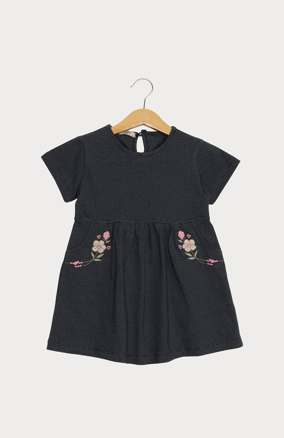 پیراهن یکرو لایکرا لمه دار آستین کوتاه