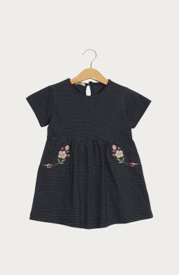 پیراهن یکرو لایکرا لمه دار آستین کوتاه