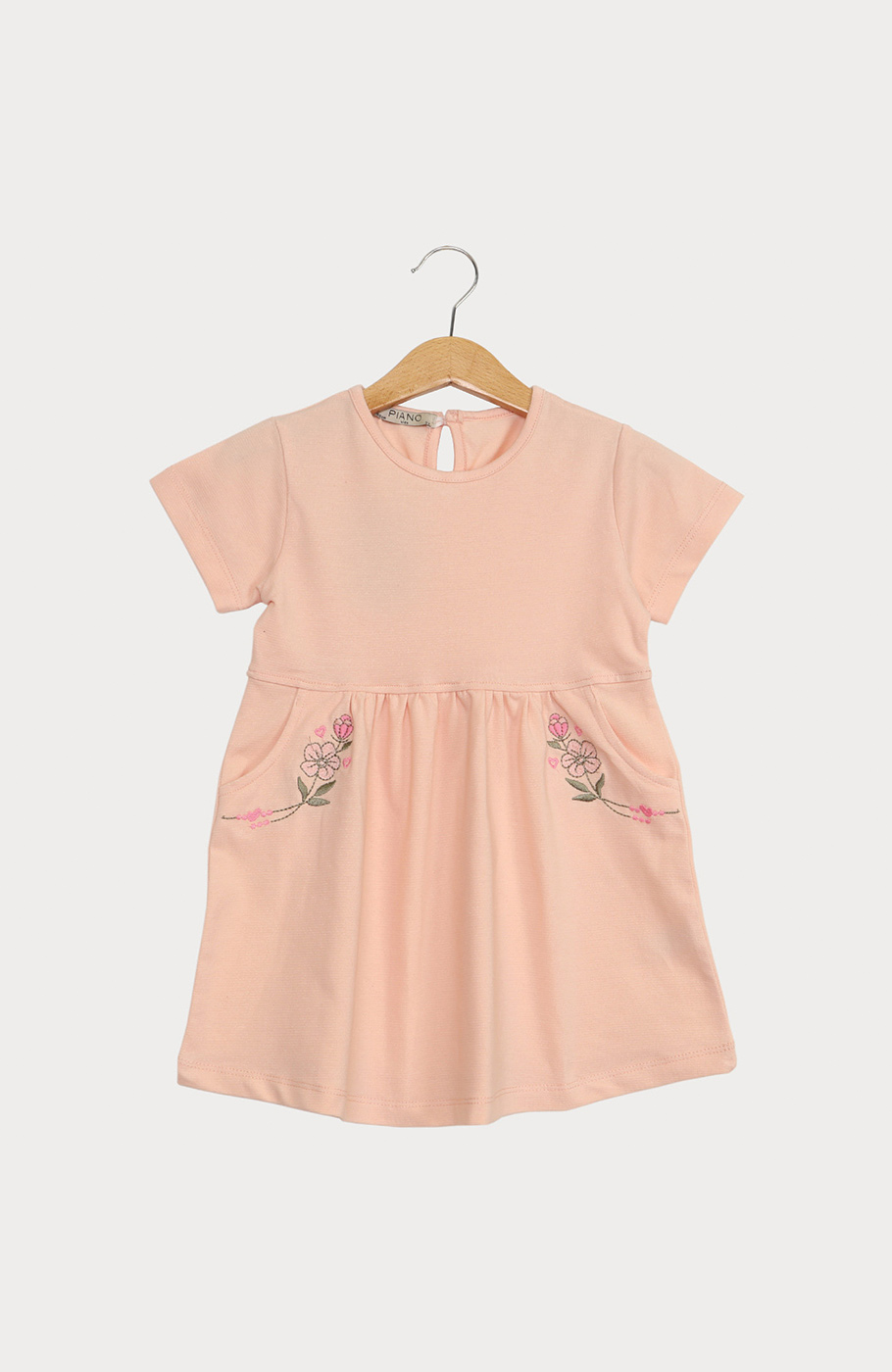 پیراهن یکرو لایکرا لمه دار آستین کوتاه