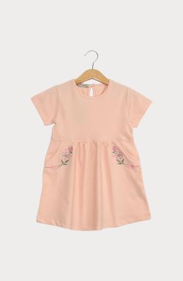 پیراهن یکرو لایکرا لمه دار آستین کوتاه