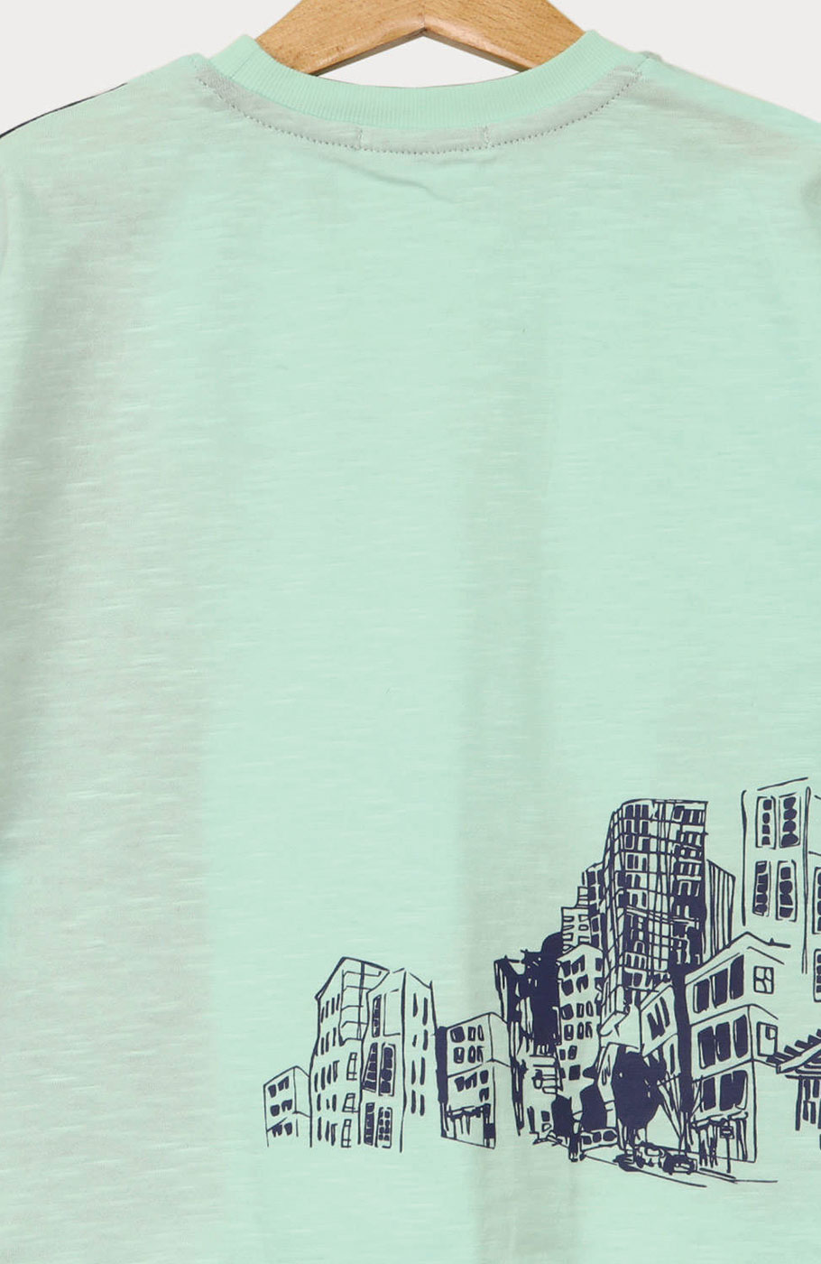 تیشرت یکرو اسلپ دو رنگ جیب دار