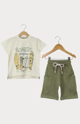 تیشرت یکرو لایکرا و شلوارک دورس دو نخ