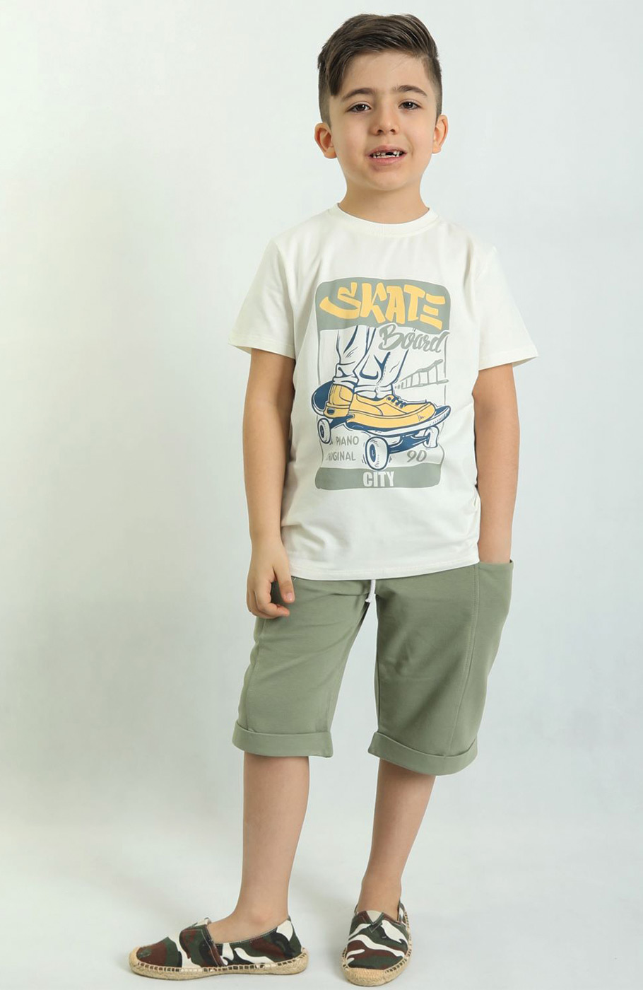 تیشرت یکرو لایکرا و شلوارک دورس دو نخ